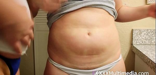  2 BBWs Measure Themselves and Show Off Fat Bellies